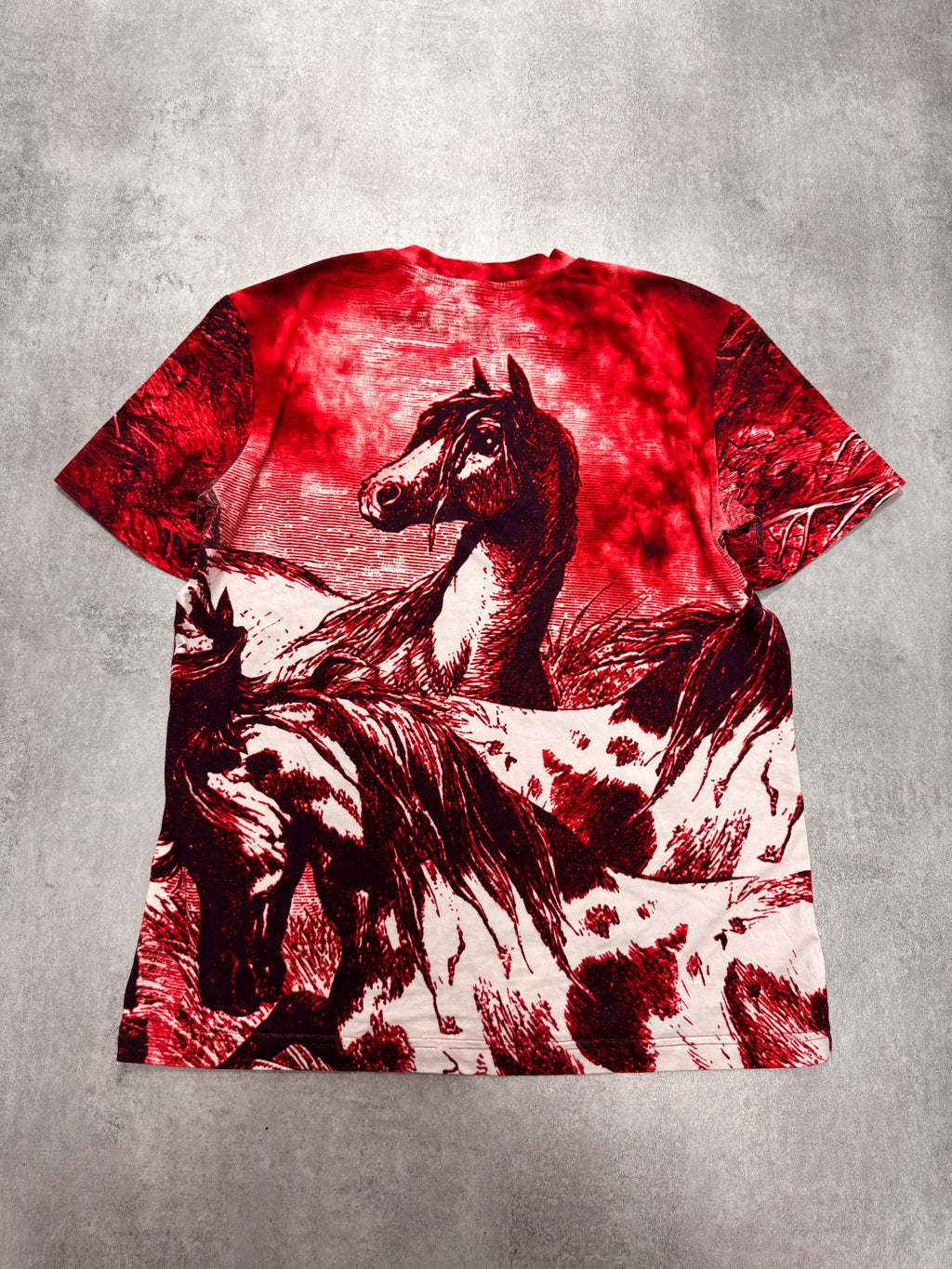 2000s Cavalli Horse Apocalypse Red Tee