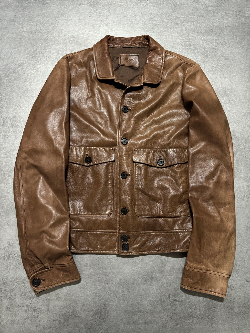 SS2010 Prada Brown Leather Jacket