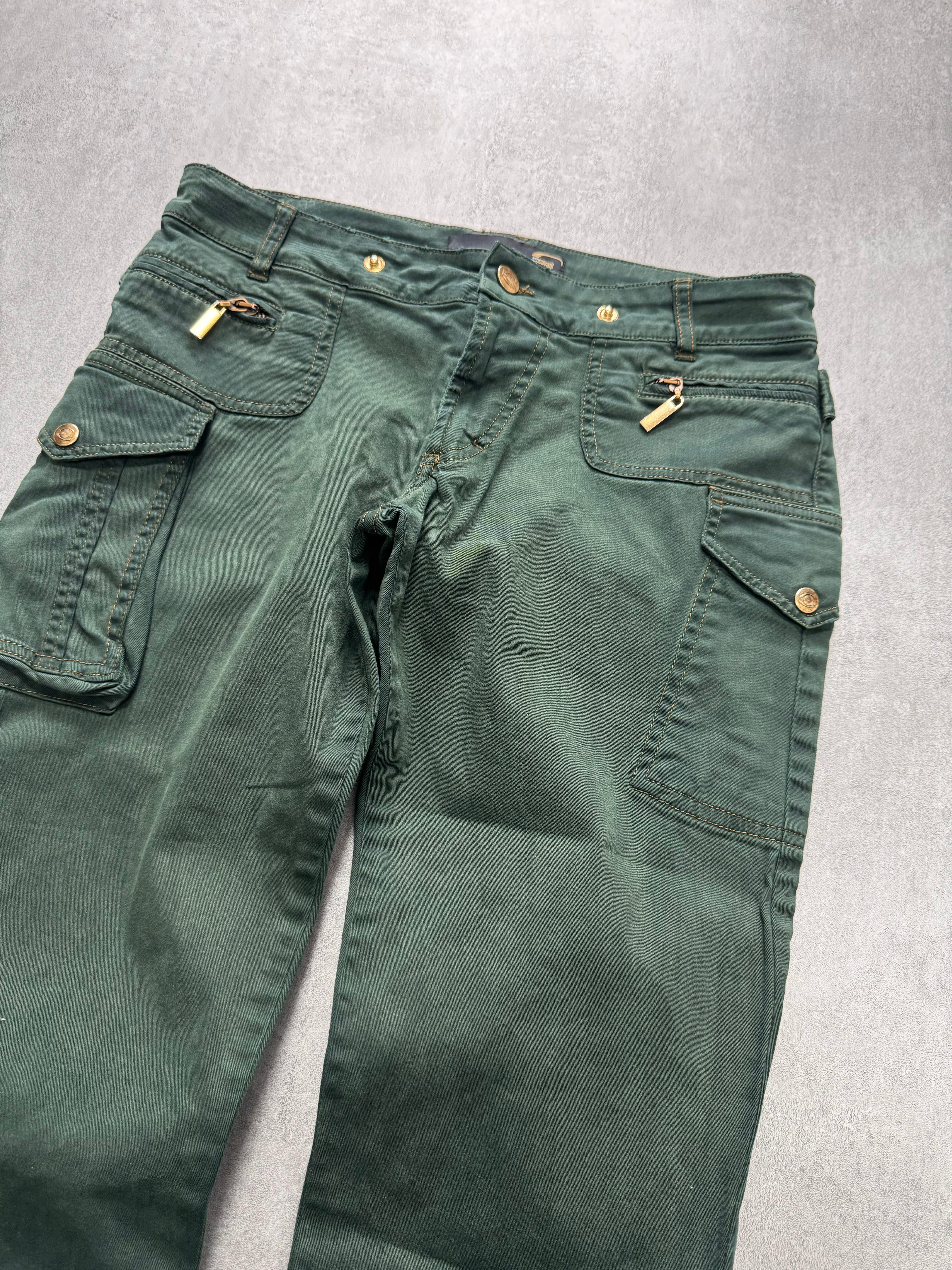 SS2006 Cavalli Green Cargo Cropped Pants