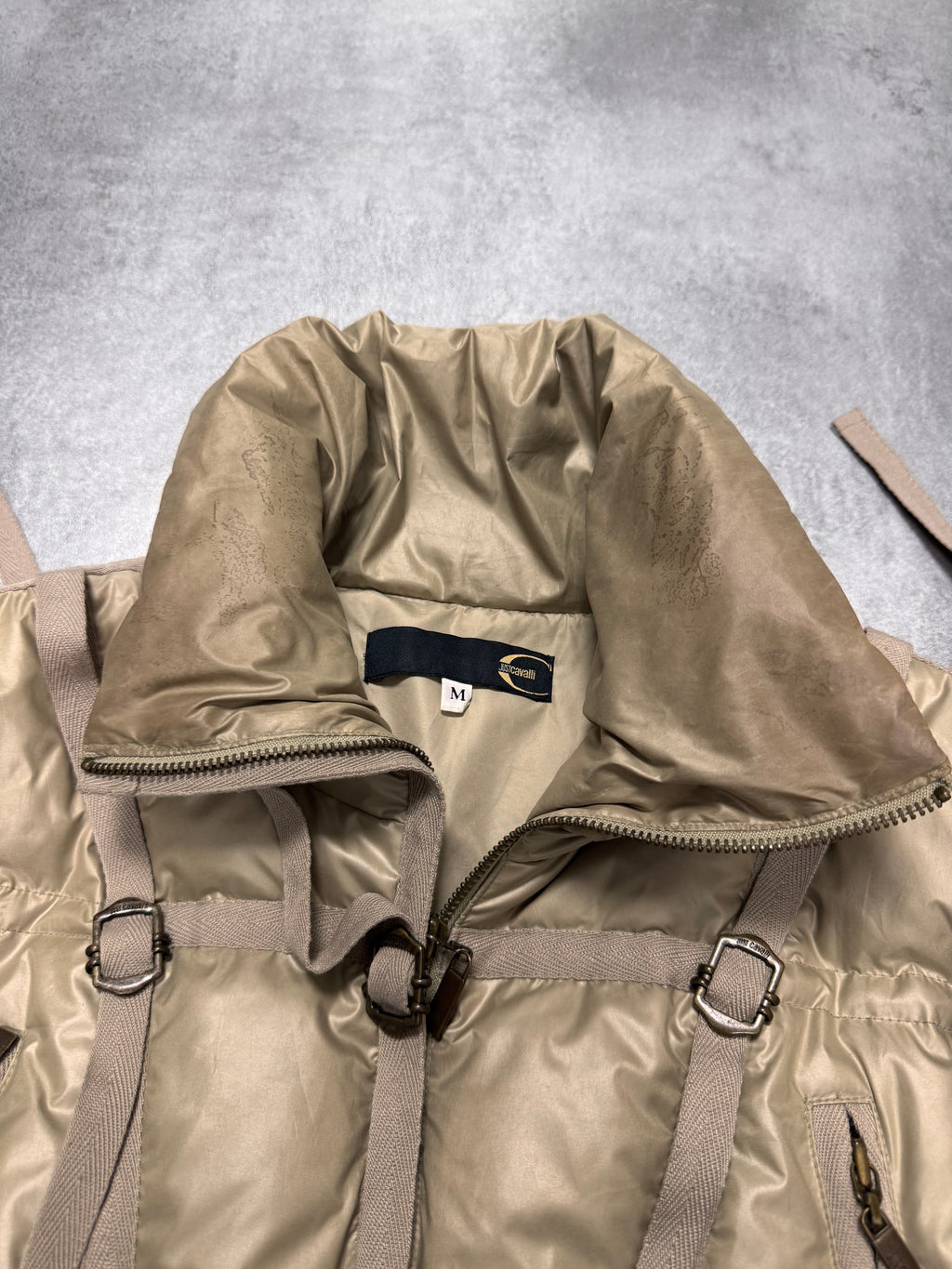 1990s Roberto Cavalli Parachute Bondage Puffer Jacket