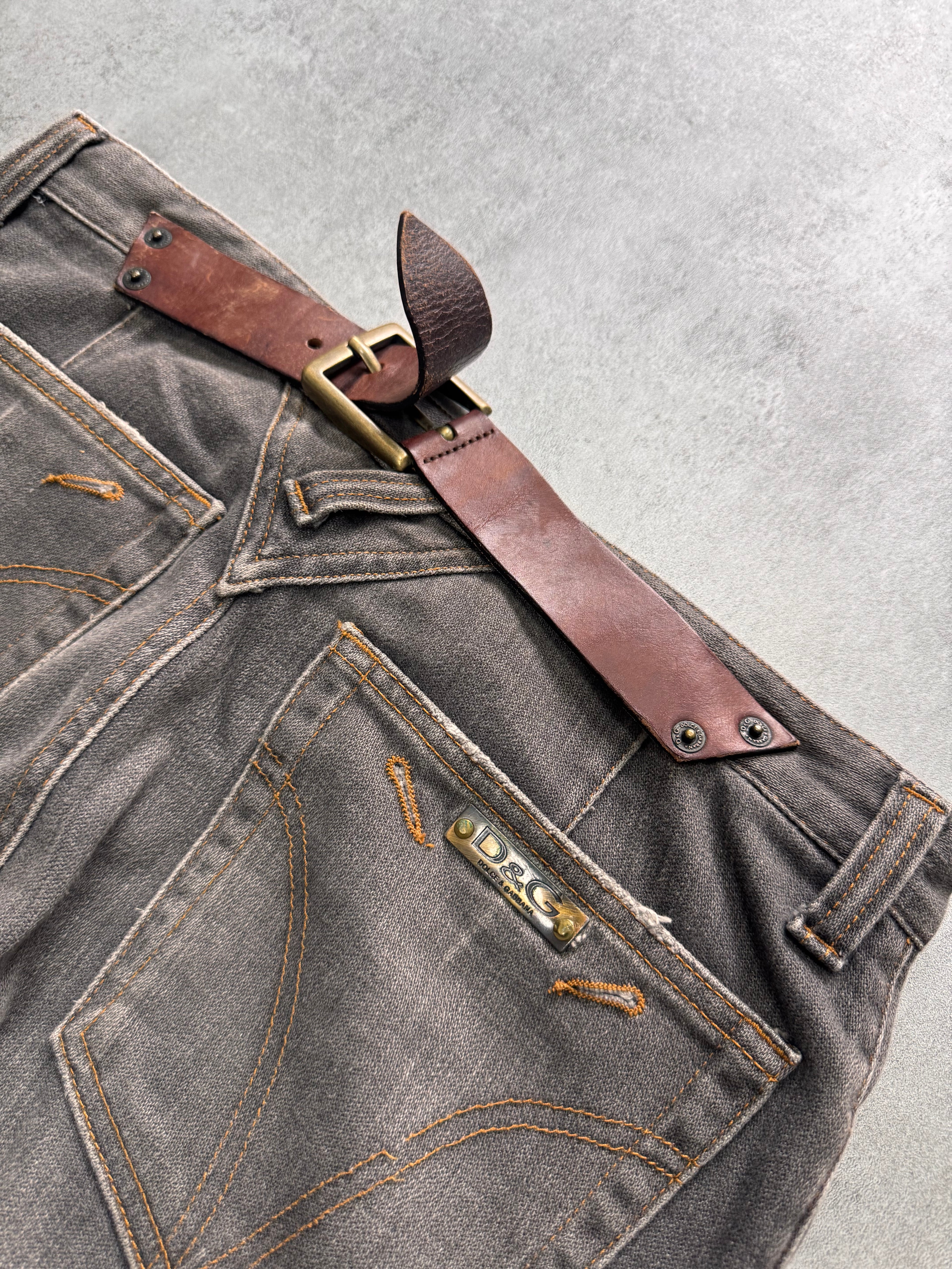 AW2003 Dolce & Gabbana Sun Faded Grey Denim Jeans