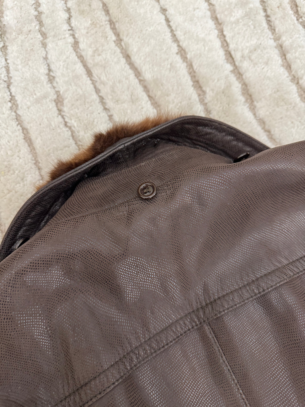 1990s Dolce & Gabbana Leather Trench with Rabbit Fur Lining (M/L)