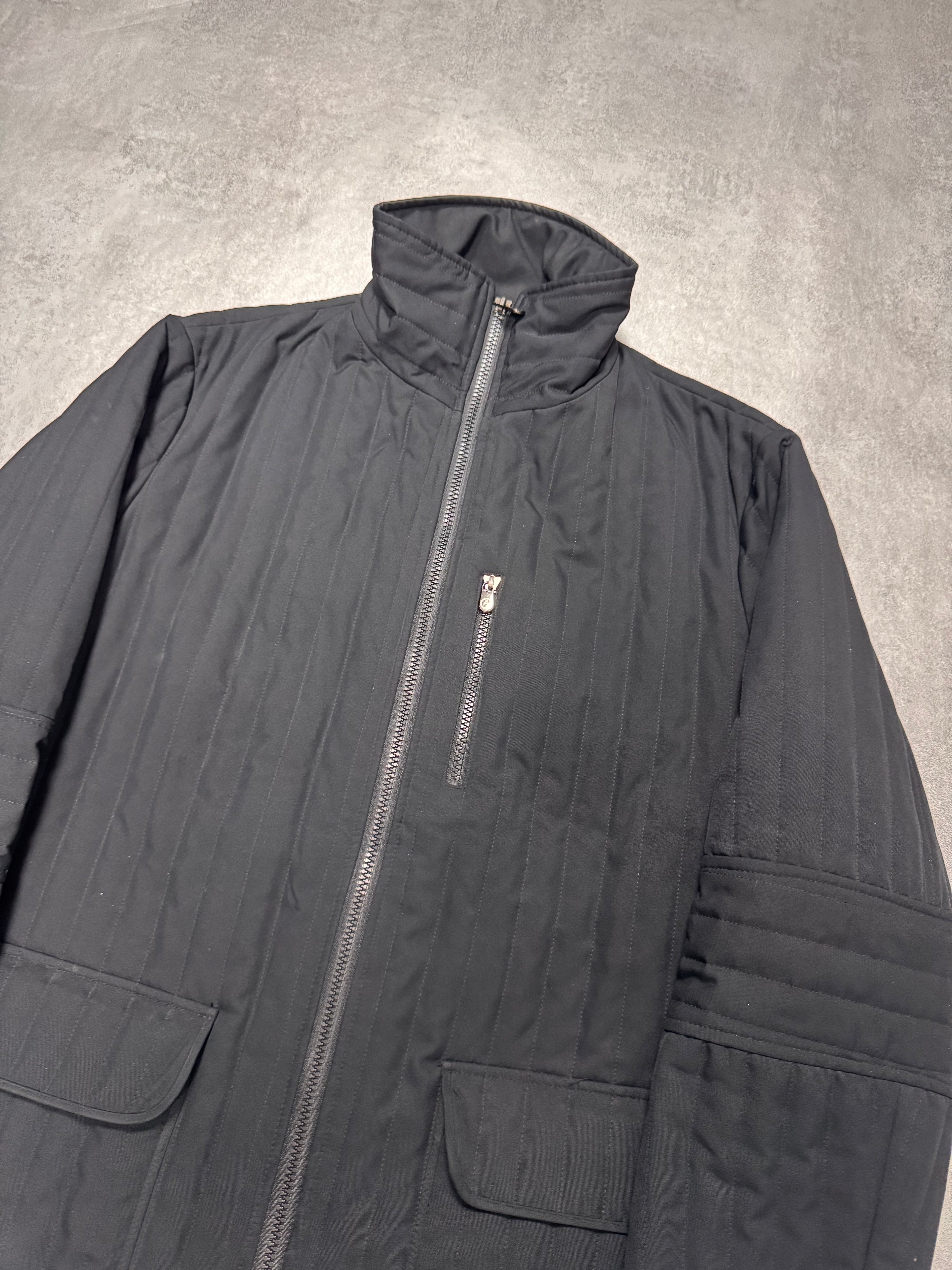 2000s Armani Padded Lines Black Coat