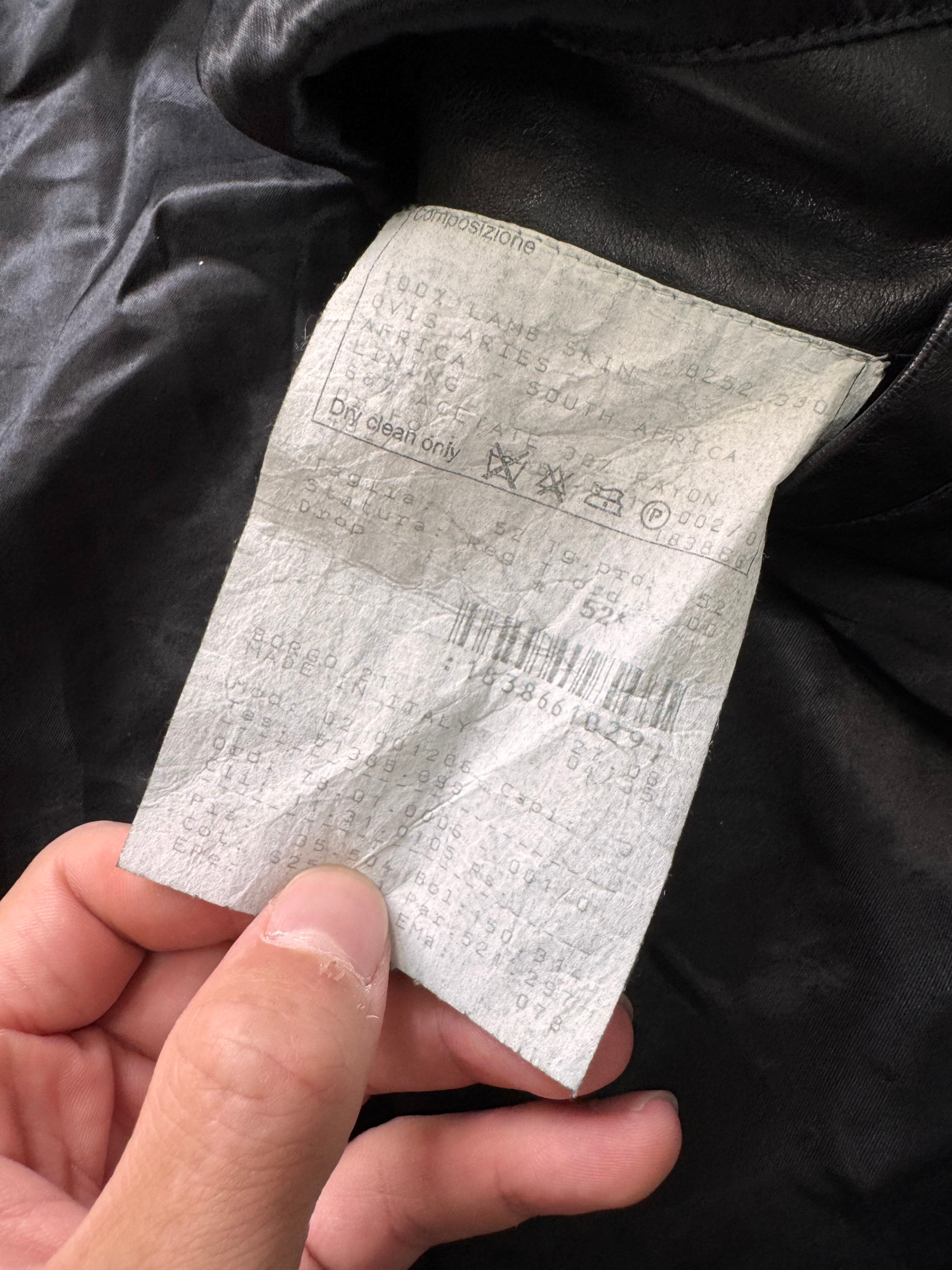 1990s Giorgio Armani Pure Black Leather Jacket