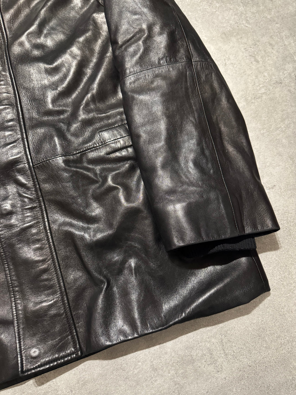2000s Prada Sample Black Hooded Leather Jacket