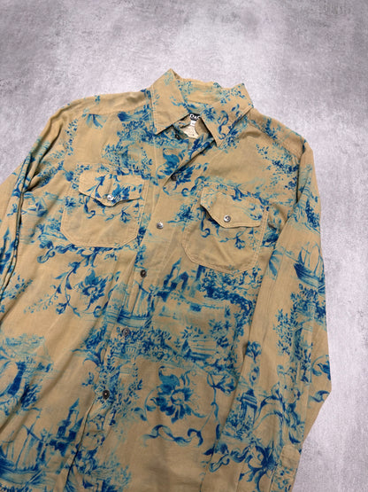 1998 Dolce & Gabbana Toile De Jouy Beige & Bleu Shirt (XL)