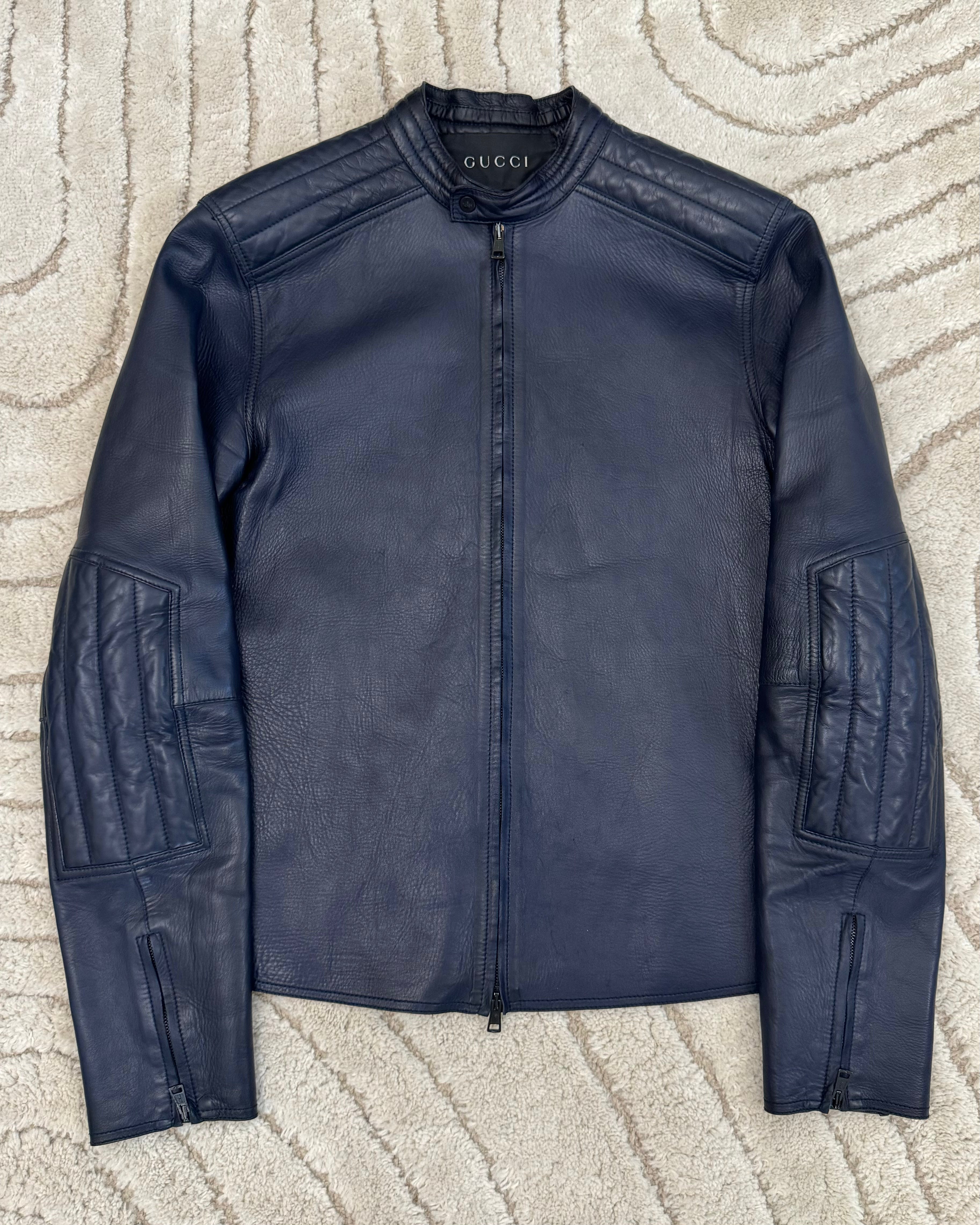 SS1999 グッチ バイカー レザー ジャケット by トム フォード (M)