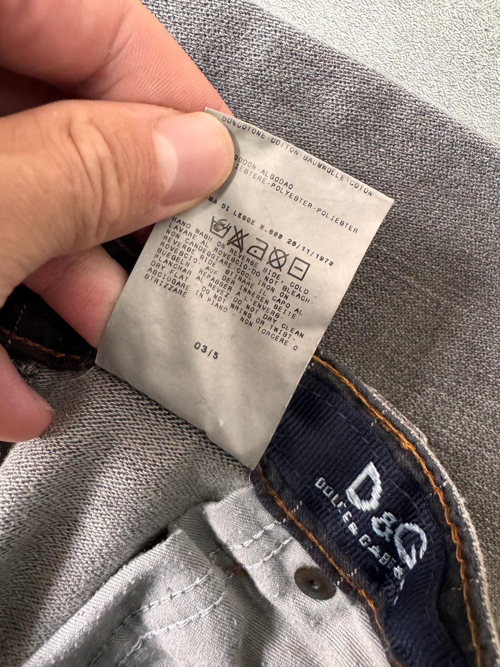 AW2003 Dolce & Gabbana Sun Faded Grey Denim Jeans