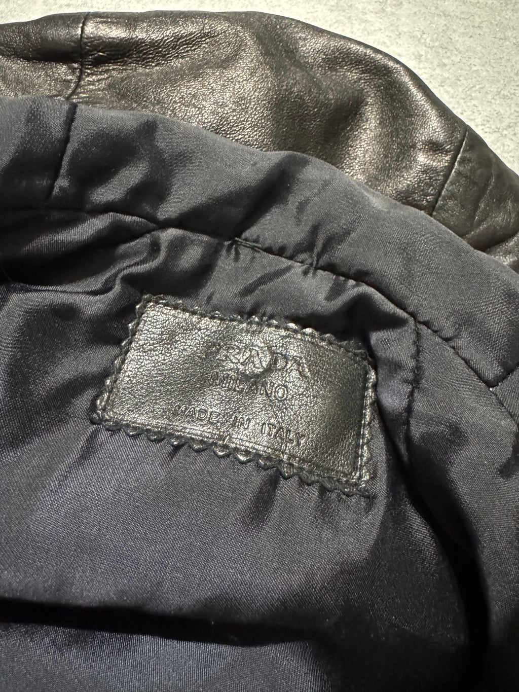 2000s Prada Sample Black Hooded Leather Jacket