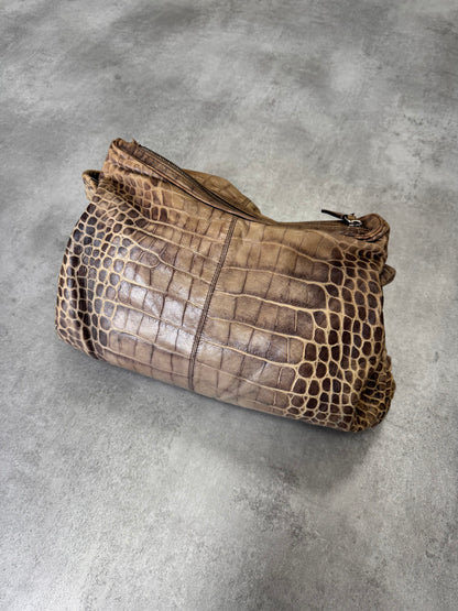 Giorgio Armani Natural Crocodile Effect Leather Bag (OS)