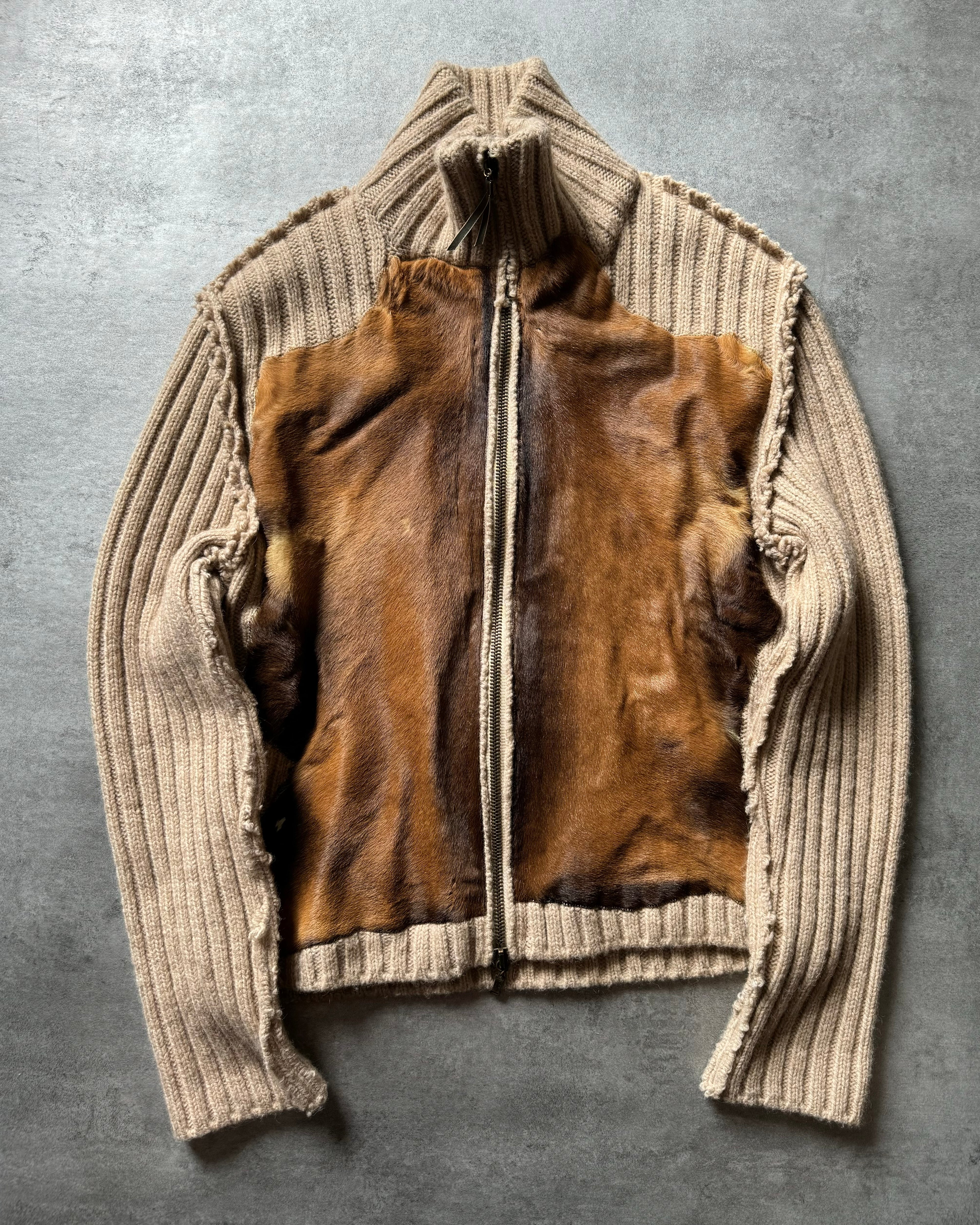 AW2000 Roberto Cavalli Fur Camel Wool Sweater (M/L)