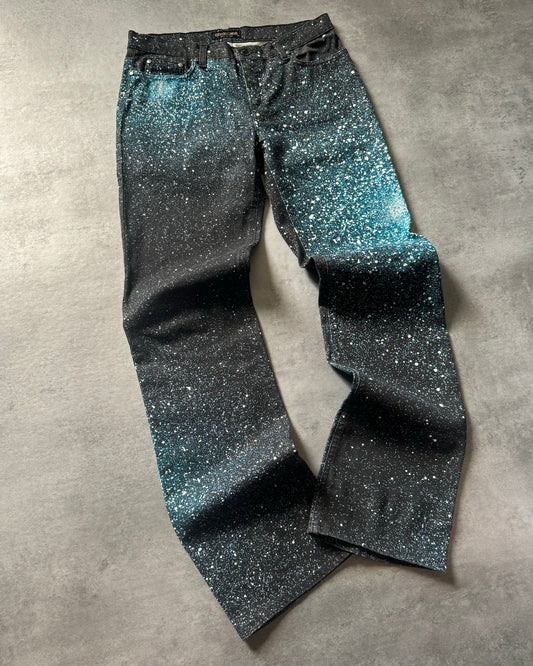 Roberto Cavalli Galaxy Expansion Blue Pants  (L) - 1