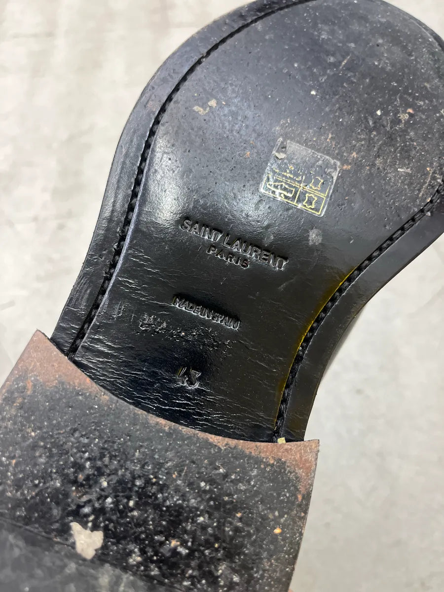 2010s Saint Laurent Harness Strap Black Leather Ankle Boots EKWswTMr 6