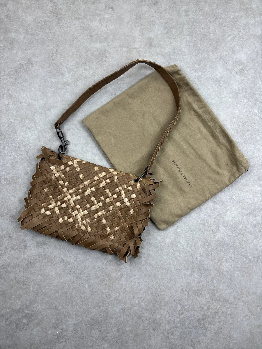 SS2009 Bottega Veneta Taupe Brown Leather Intrecciato Fringe Shoulder Bag EMqFweiu 3