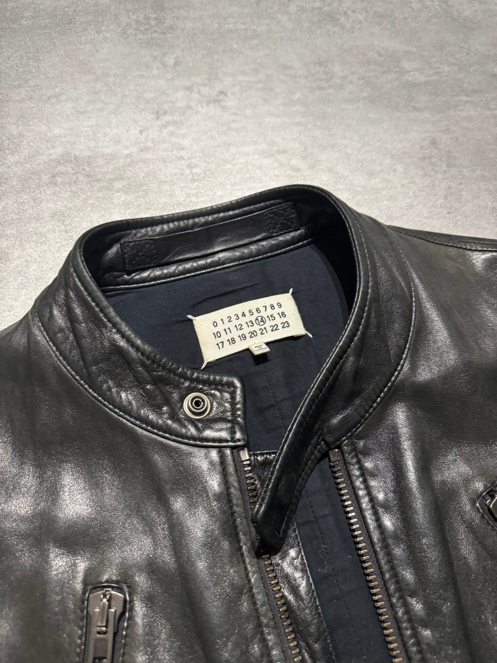 SS2014 Maison Margiela 5 Zips Black Premium Leather Jacket (M) - 8