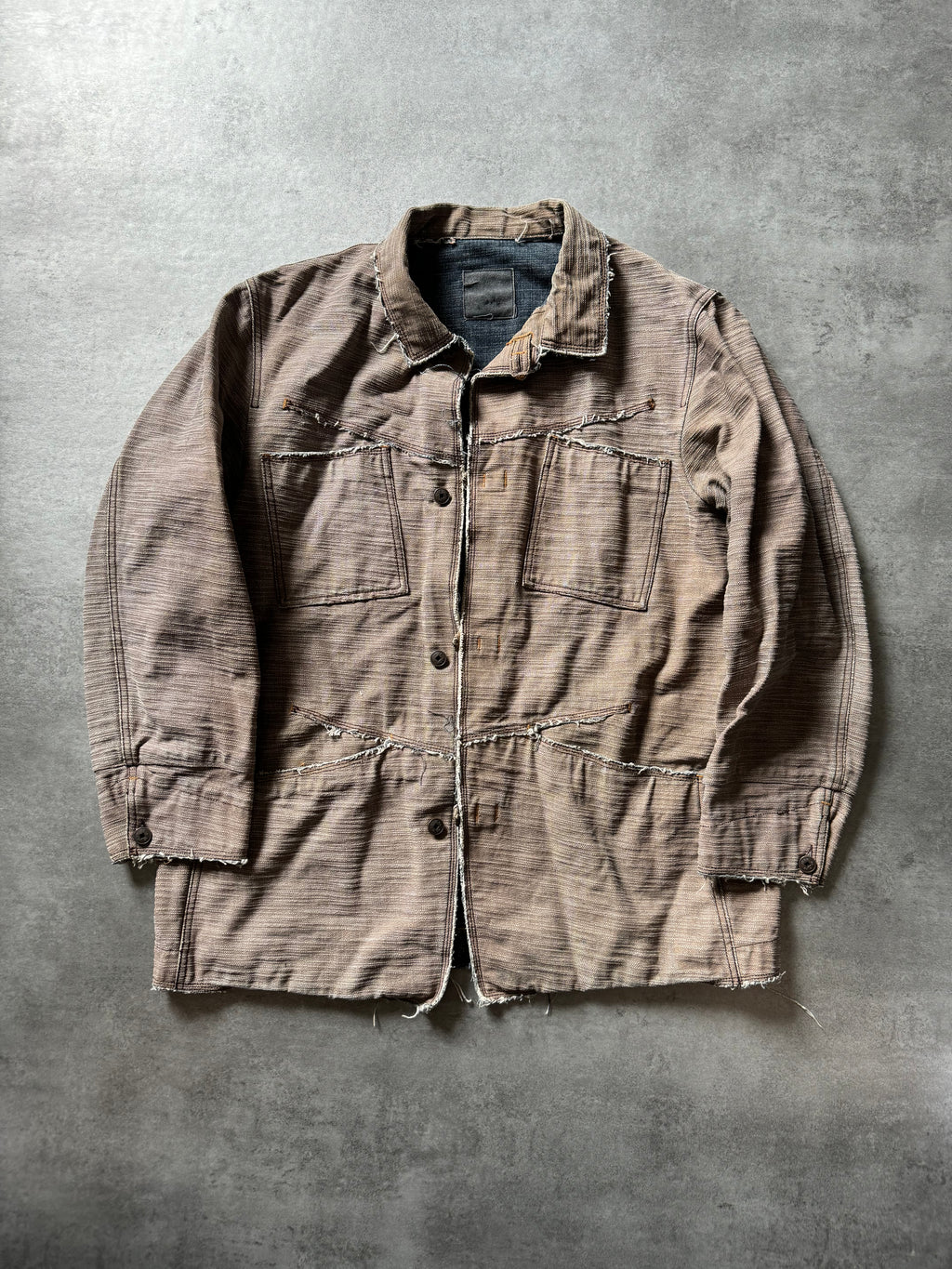 2000s Marithé + François Girbaud Archival Distressed Long Denim Jacket (L) - 4