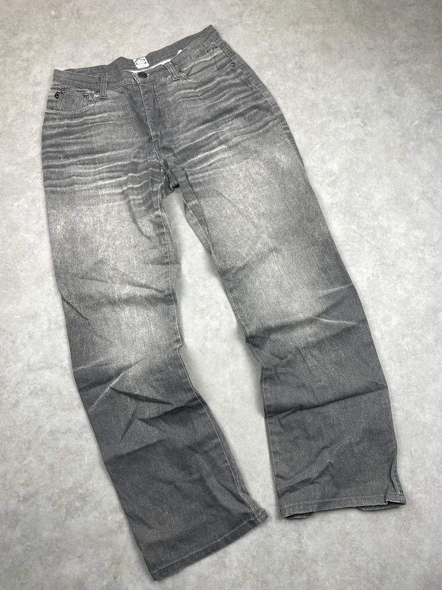 2000s Cavalli Jeans Grey Denim Metallic Whiskered Pants EQftIQAi 4