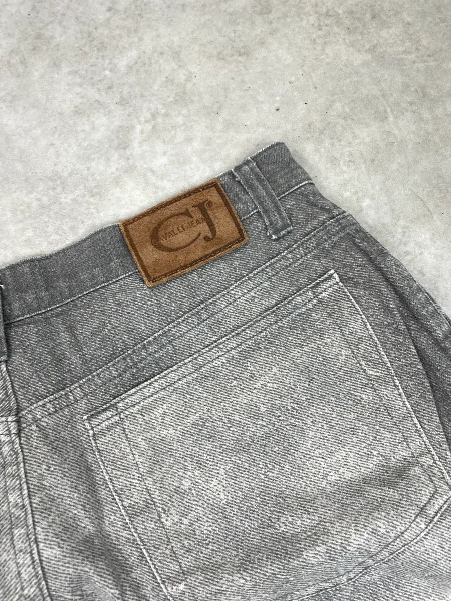 2000s Cavalli Jeans Grey Denim Metallic Whiskered Pants EQftIQAi 9