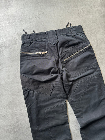 AW2002 Dolce & Gabbana Black Asymmetrical Multi Zips Cargo Pants (S) - 3