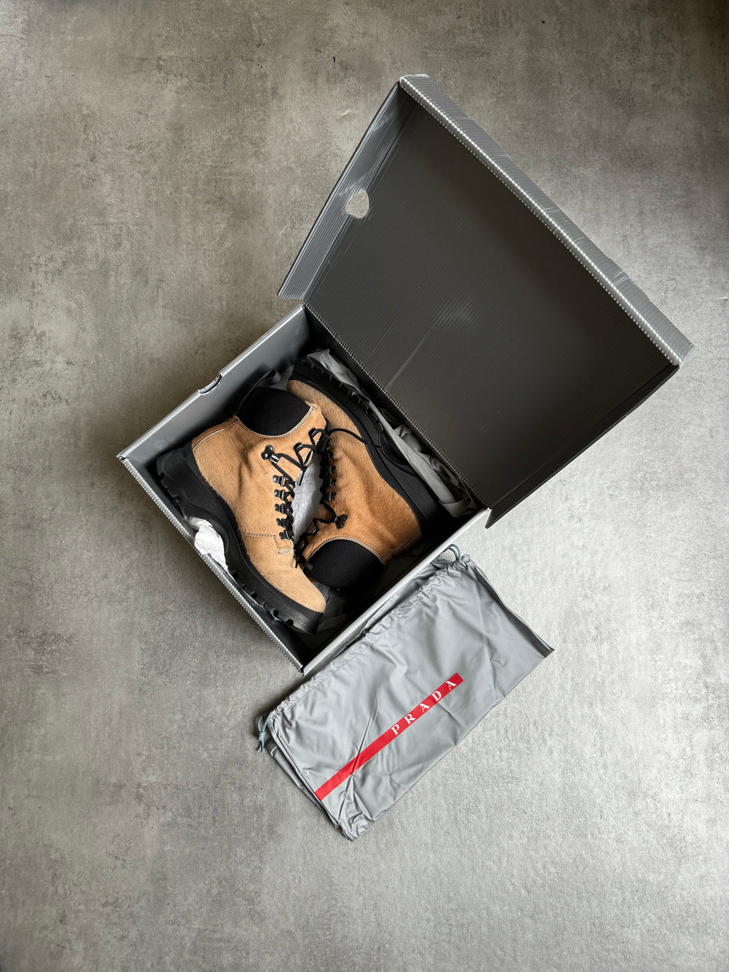 FW1999 Prada Pony Hair Creamy Leather Boots (40) - 10