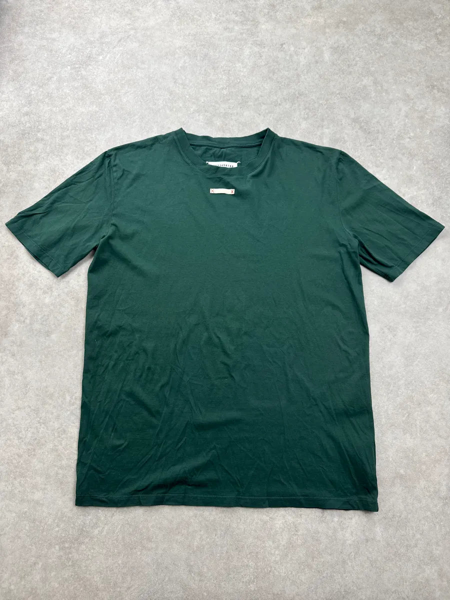 AW2021 Maison Margiela Green Minimalist Front Tab T-Shirt ETQjvcdM 0