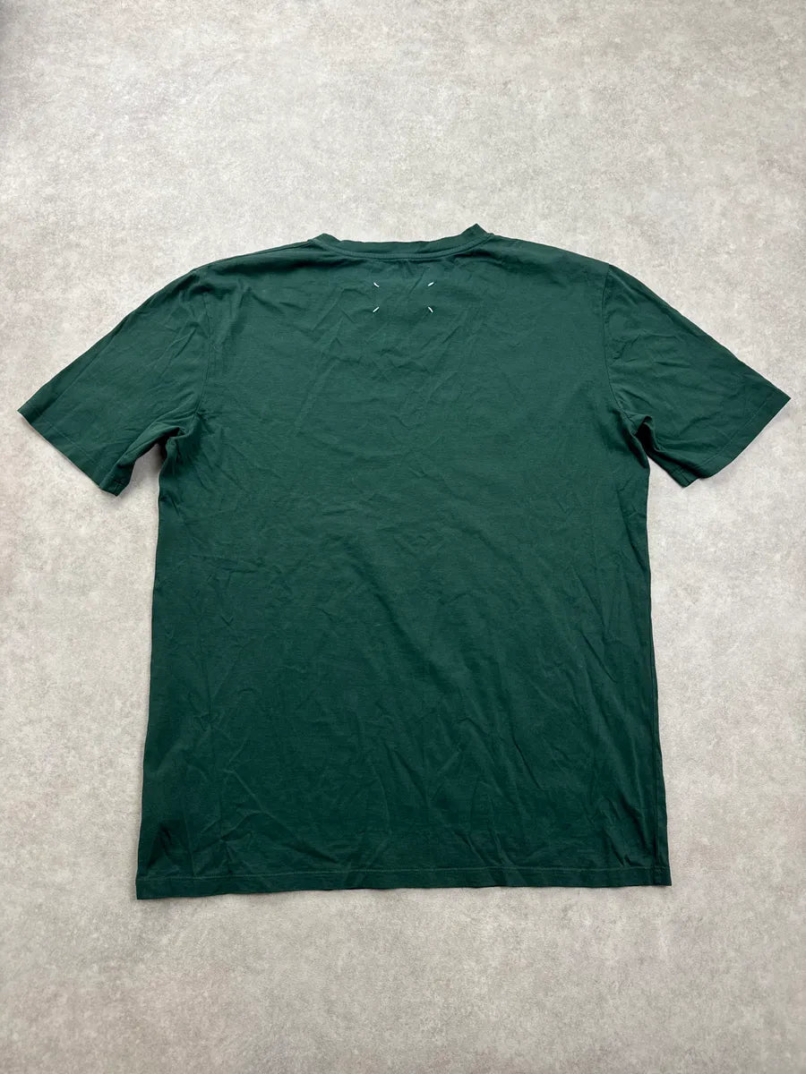 AW2021 Maison Margiela Green Minimalist Front Tab T-Shirt ETQjvcdM 1