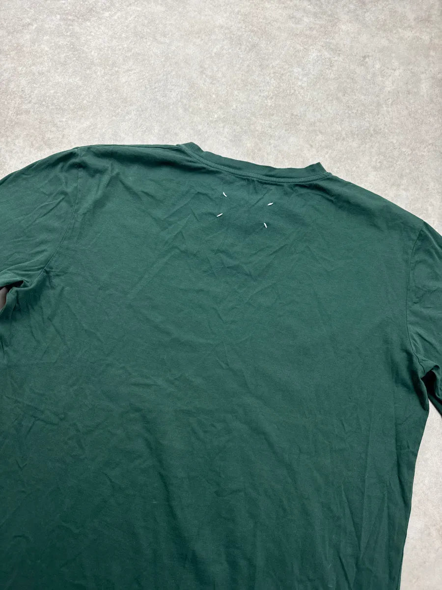 AW2021 Maison Margiela Green Minimalist Front Tab T-Shirt ETQjvcdM 5