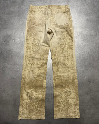 AW2002 Roberto Cavalli Creamy Fossil Erosion Pants  (S/M) - 2