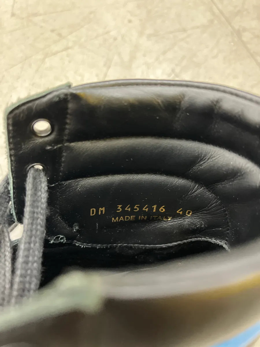 Saint Laurent SLP Contrast Black & Blue Leather High Sneakers EXRYoFcF 6