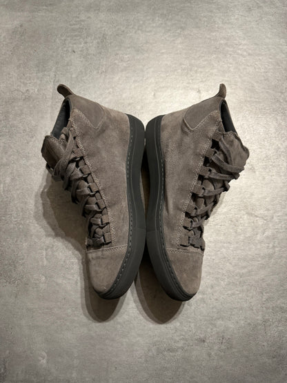 Balenciaga Arena Grey Suede High Leather Shoes (40) - 7