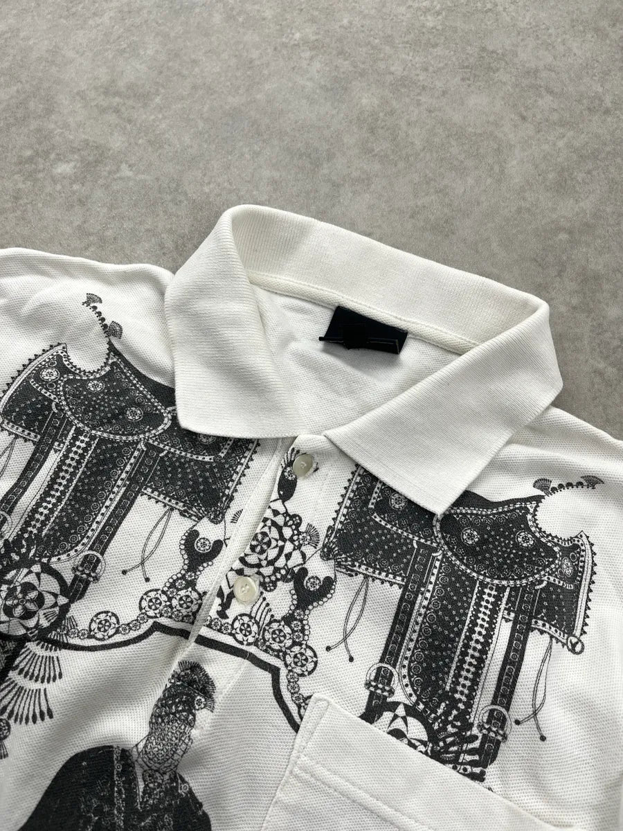 SS2012 Cavalli Royal Guard Tartan White Longsleeve Polo EbagDXsK 4