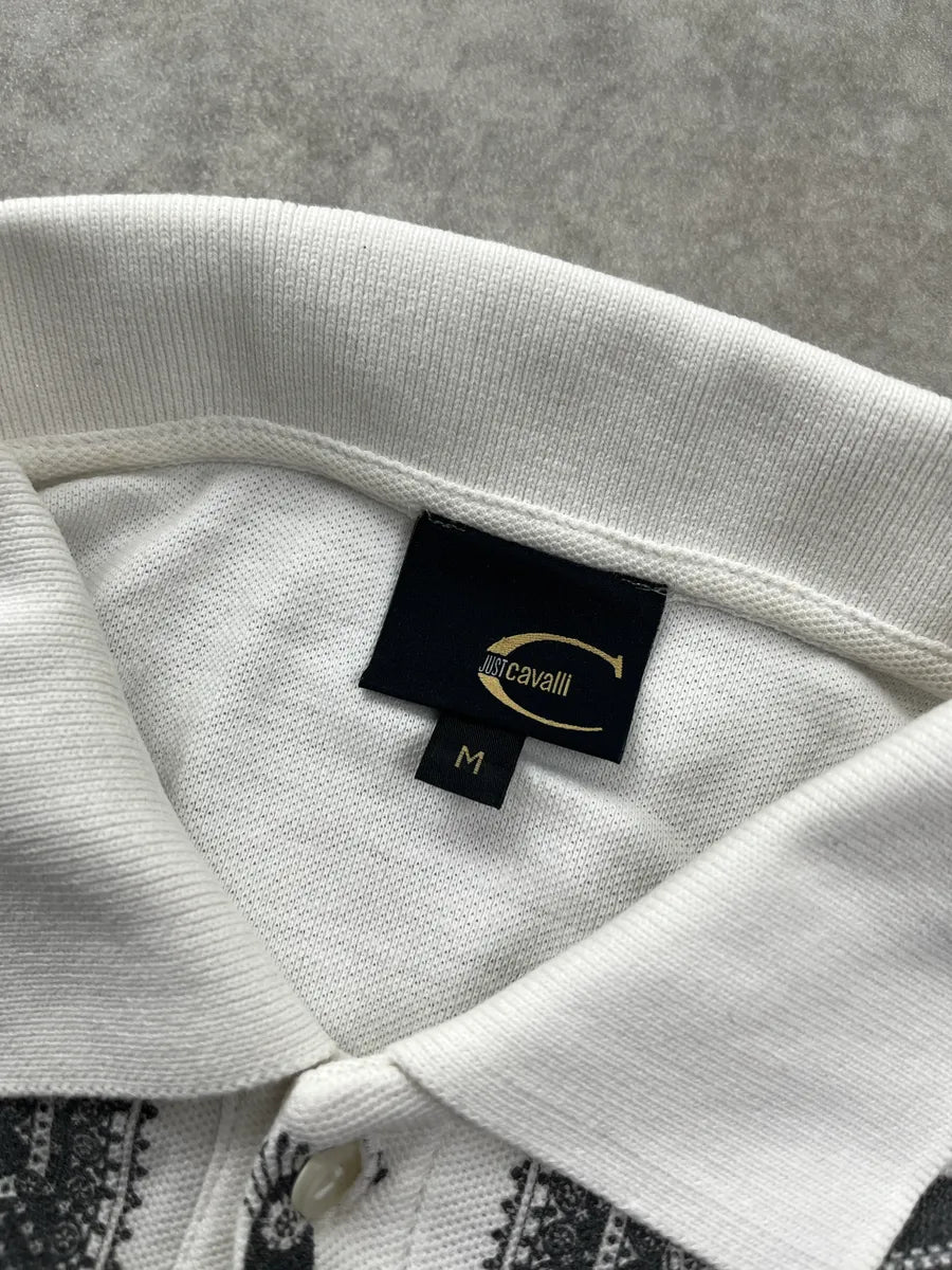 SS2012 Cavalli Royal Guard Tartan White Longsleeve Polo EbagDXsK 8