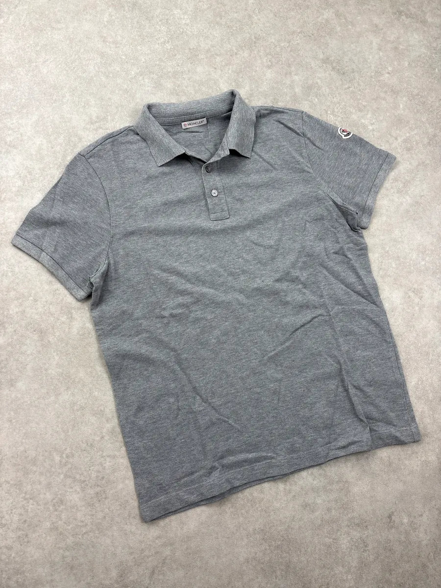 2019 Moncler Grey Logo Patch Polo Edyakcmr 3