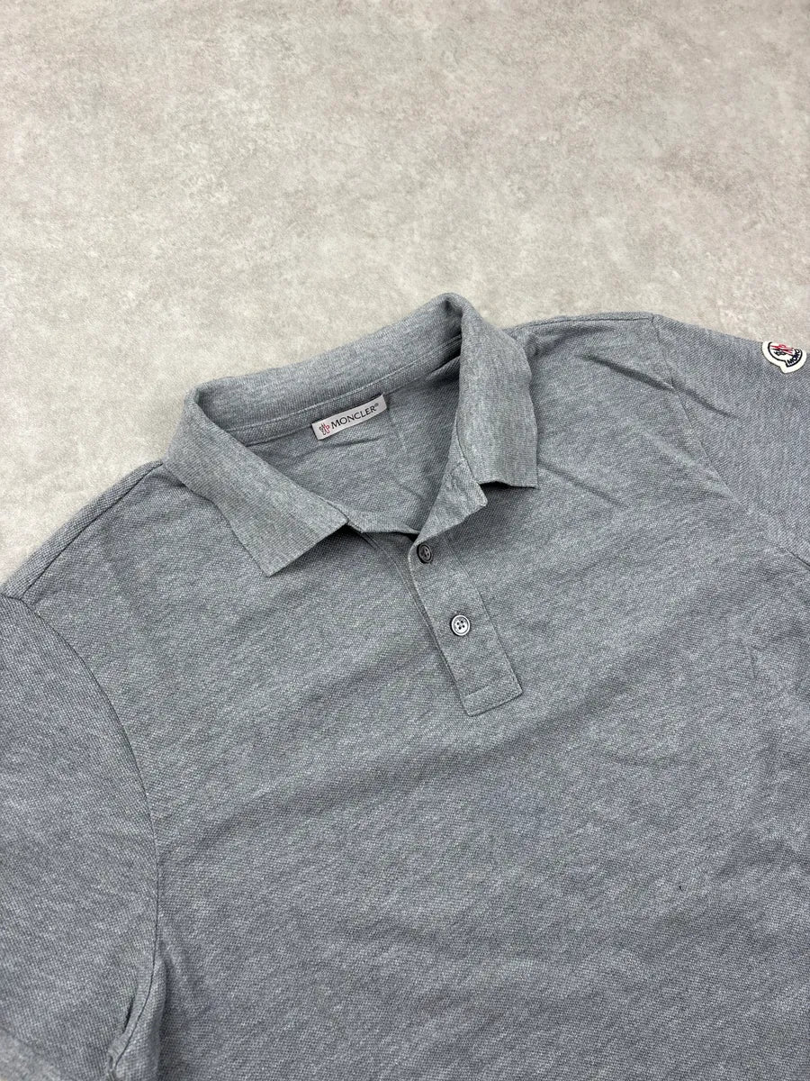2019 Moncler Grey Logo Patch Polo Edyakcmr 4