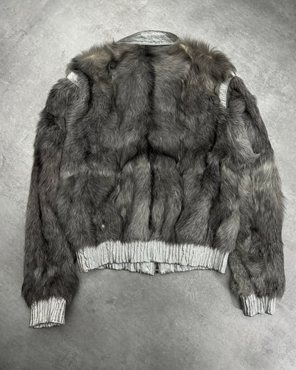 FW2008 Dolce & Gabbana Grey Fur Kid Goat Astro Jacket (XS/S) - 2