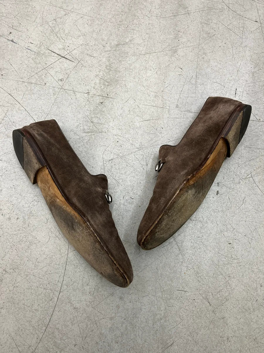 Gucci Horsebit Brown Suede Loafers ElDjmQuU 3