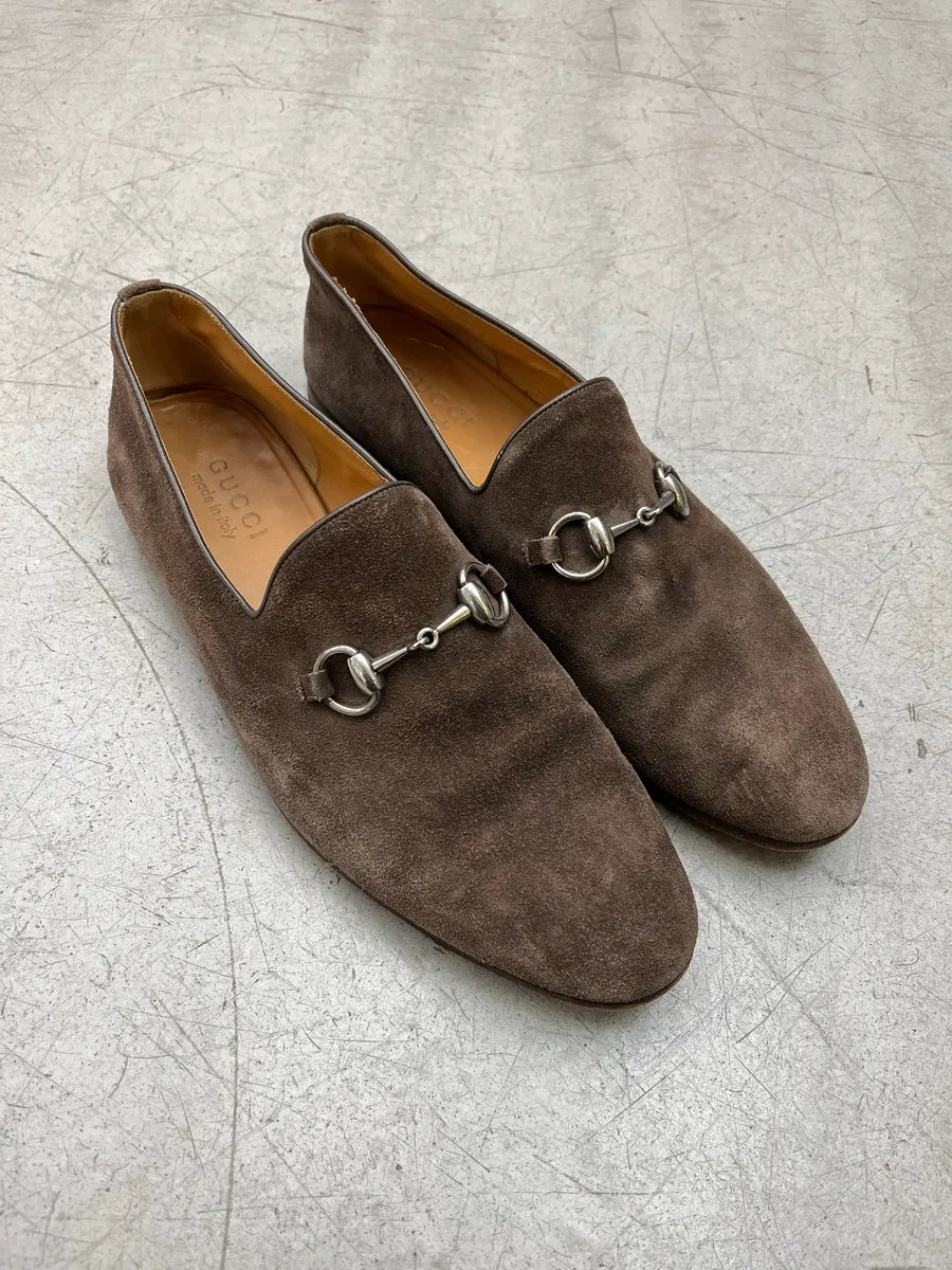 Gucci Horsebit Brown Suede Loafers ElDjmQuU 1