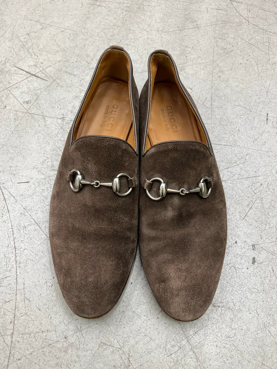 Gucci Horsebit Brown Suede Loafers ElDjmQuU 4
