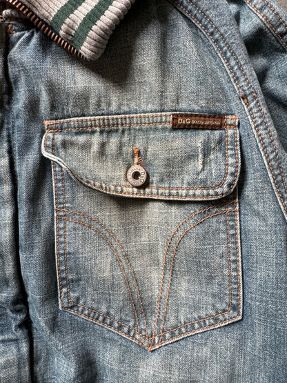 SS2005 Dolce & Gabbana Stonewash Logo Denim Jacket  (L) - 5