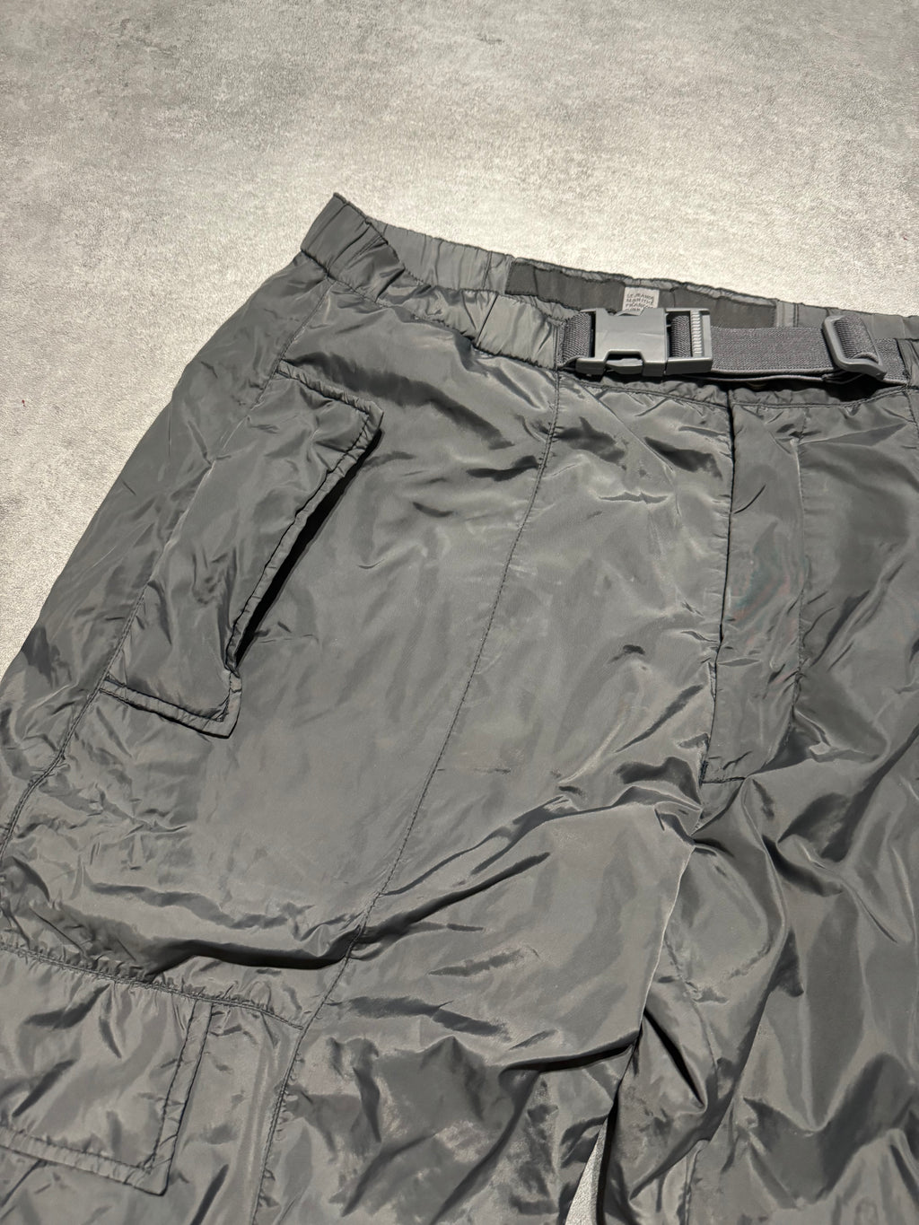 2000s Marithé + François Girbaud Tactical Grey Nylon Cargo Pants (M) - 4