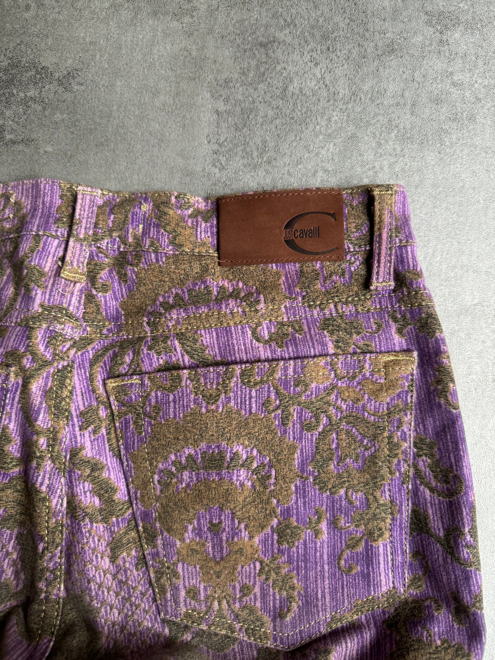 SS2005 Cavalli Mountain Peninsula Purple Relaxed Pants (S) - 5