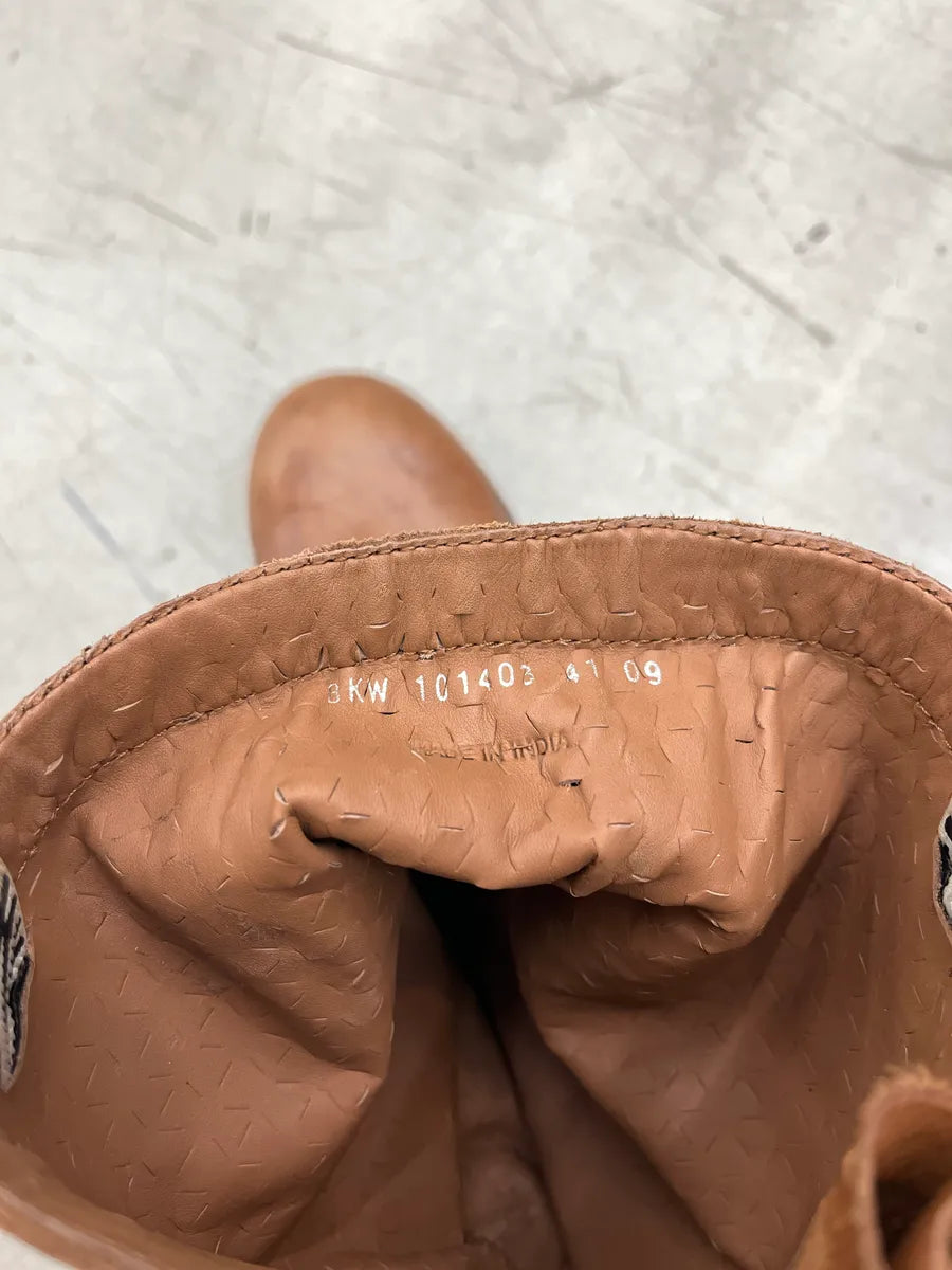 Bikkembergs Crinkled Brown Leather Boots ErfKIvoN 8