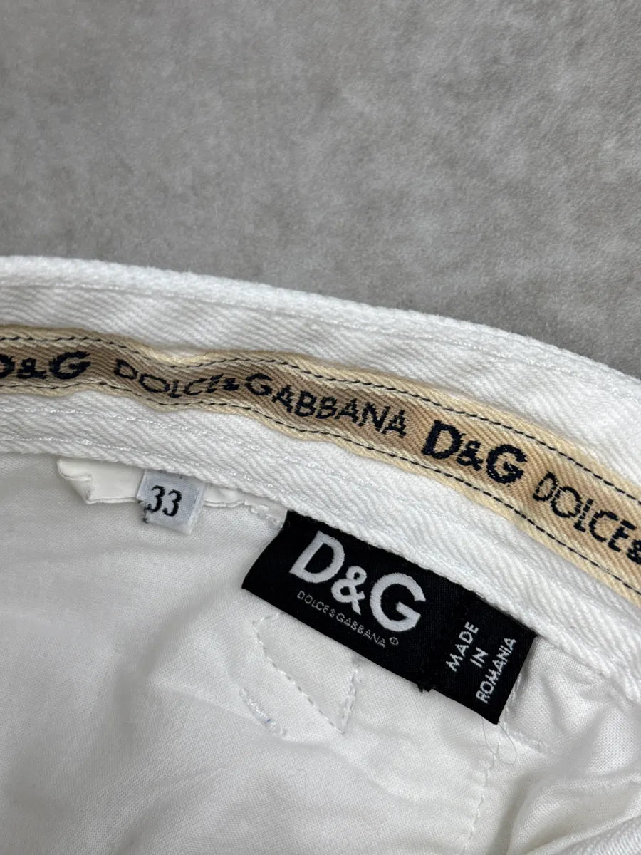 SS2003 Dolce & Gabbana White Oversized Cargo Logo Shorts ErpbZUxK 12