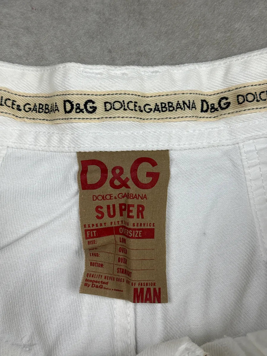 SS2003 Dolce & Gabbana White Oversized Cargo Logo Shorts ErpbZUxK 11