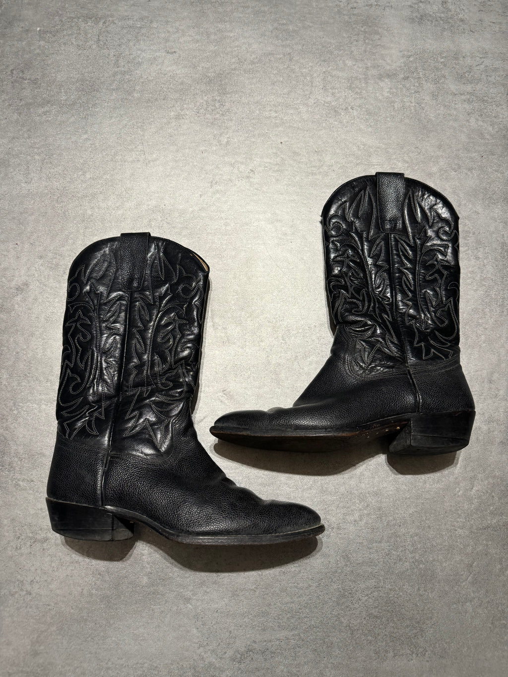2000s Cow-Boy Black Santiags Boots  (42) - 6