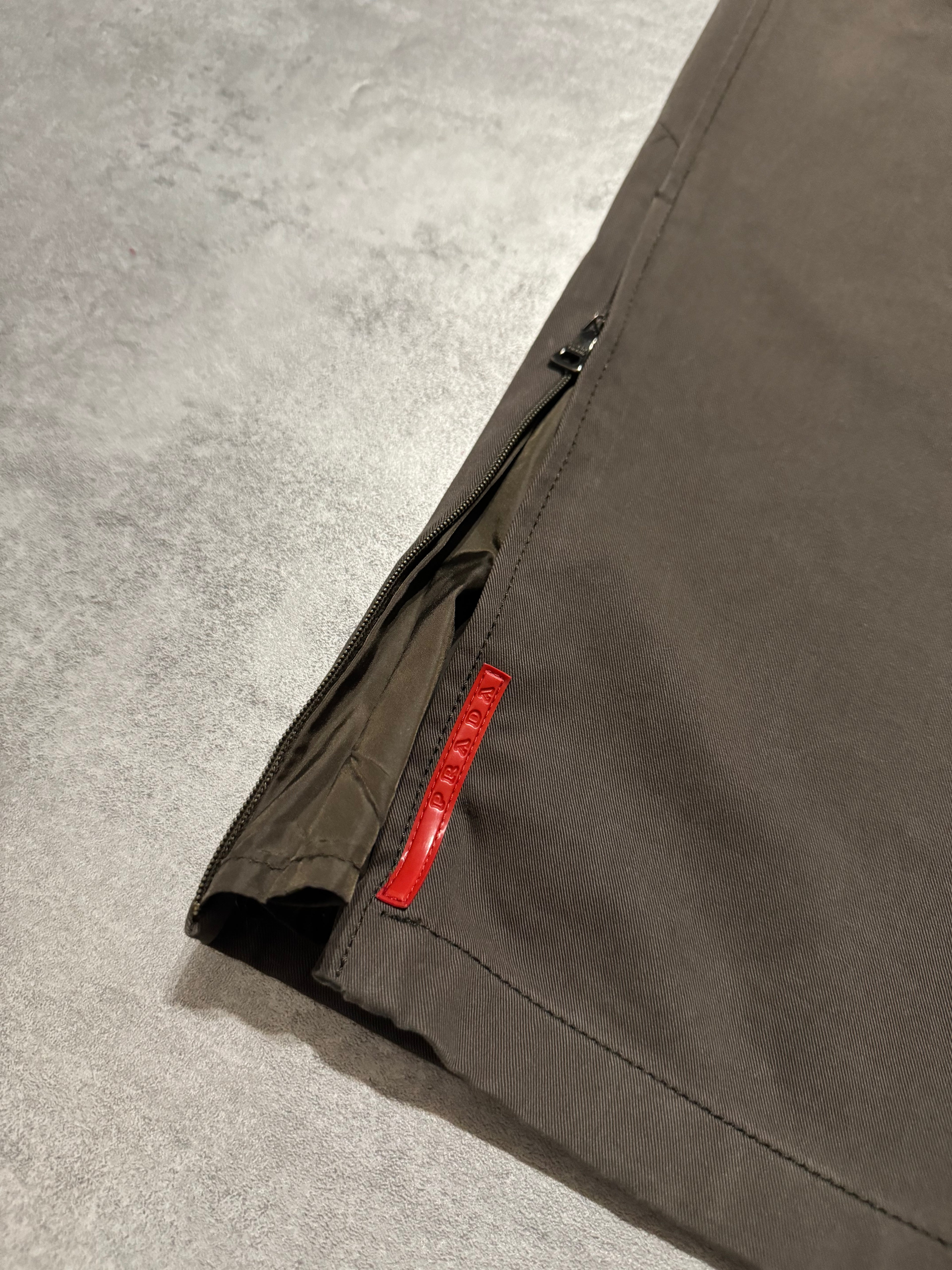 2000s Prada Tactical Linea Rossa Brown Pants (L) - 7