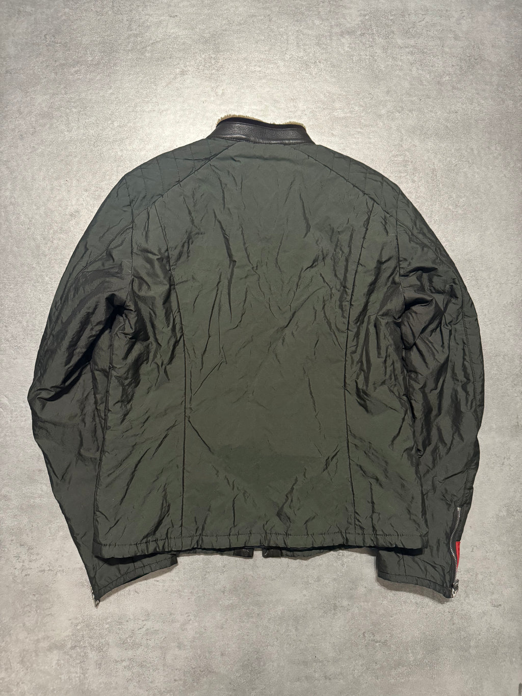 2000s Prada Green Nylon Linea Rossa Biker Jacket (M/L) - 7