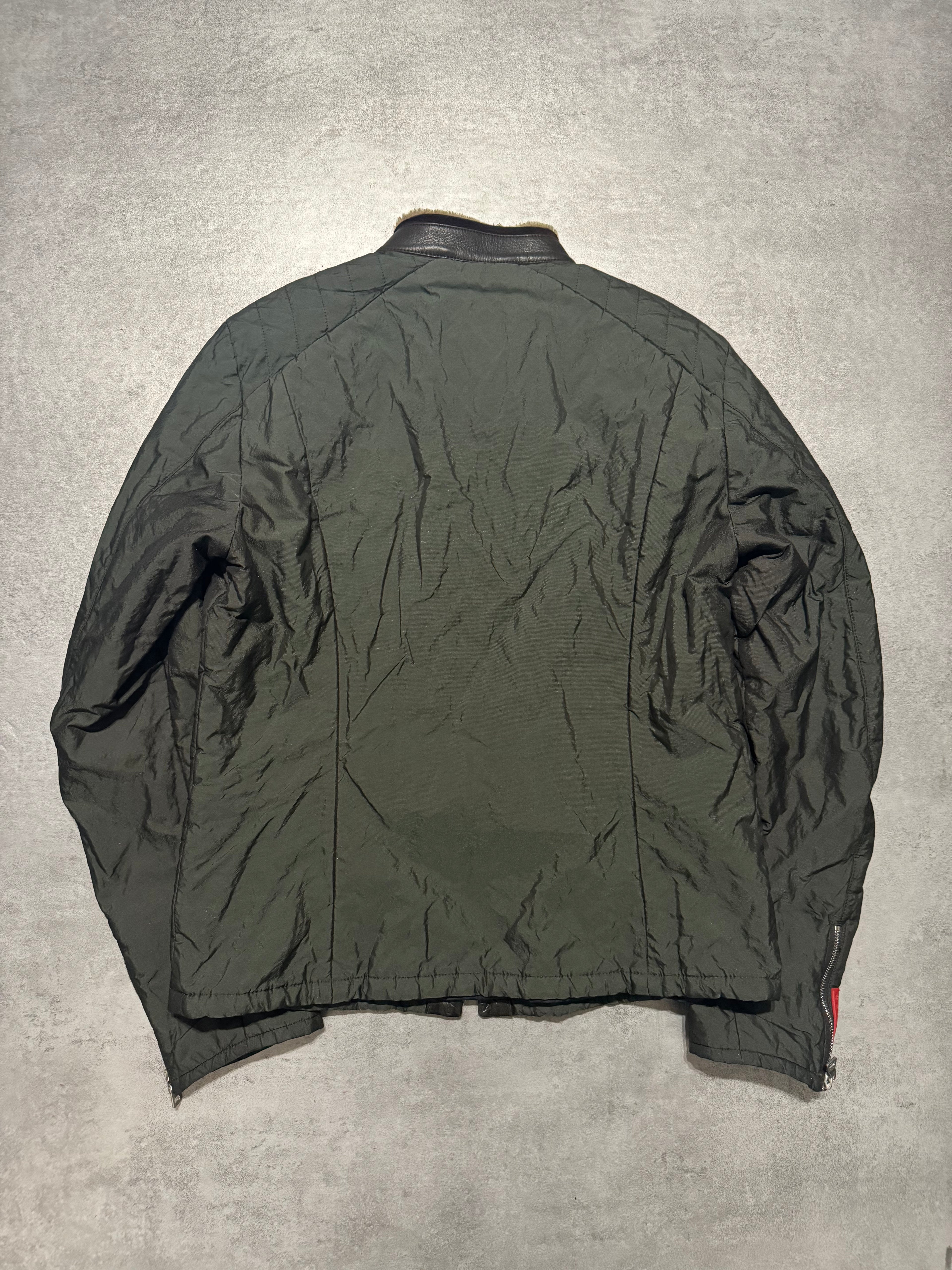 2000s Prada Green Nylon Linea Rossa Biker Jacket (M/L) - 7