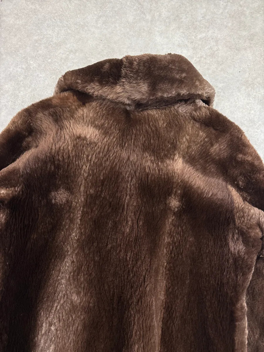 2000s Prada Brown Nutria Fur Double-Breasted Coat ExekqqYq 9