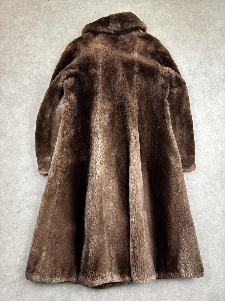2000s Prada Brown Nutria Fur Double-Breasted Coat ExekqqYq 5